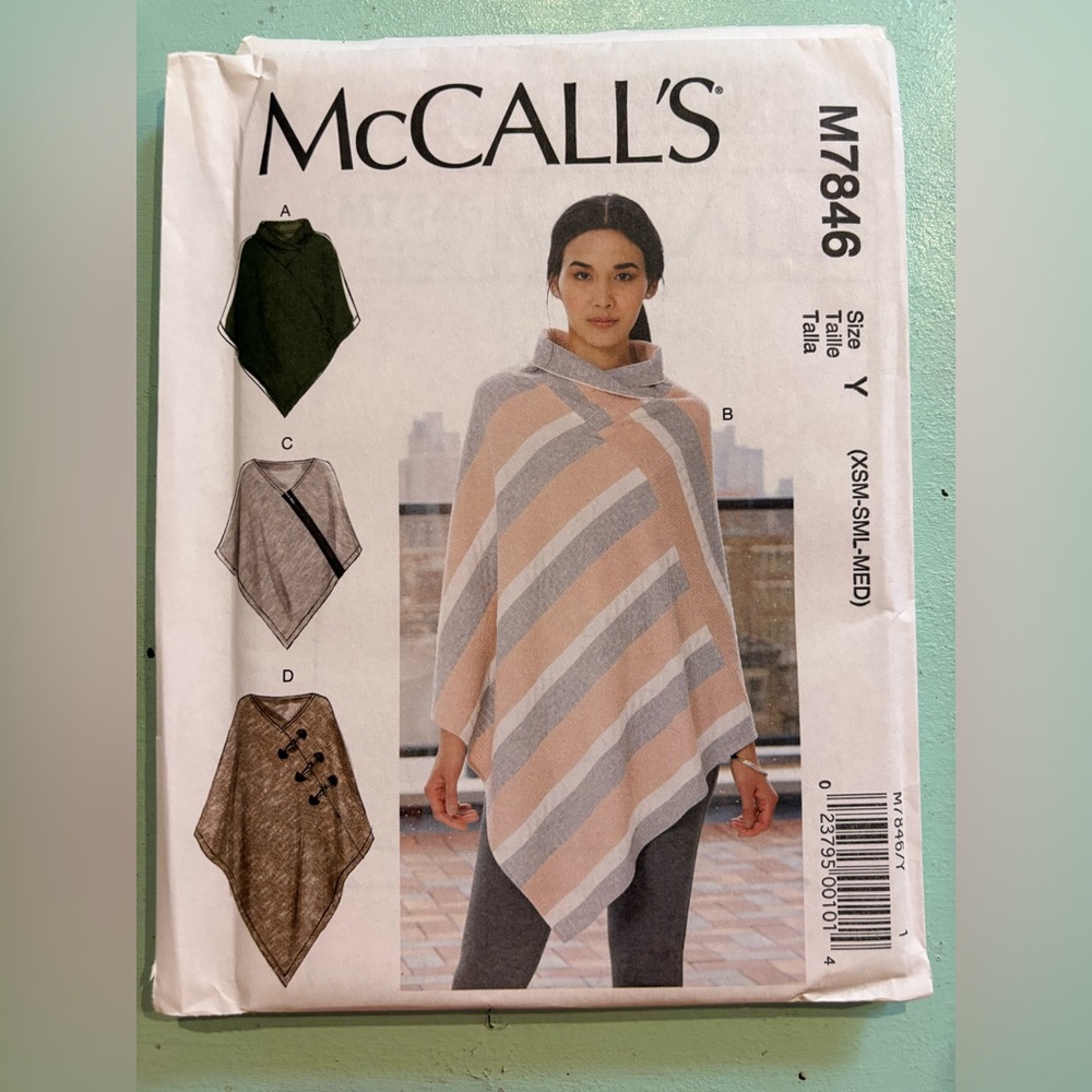 McCall's M7846 Misses Ponchos Sewing Pattern